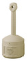Justrite® 16 1/2" W X 38 1/2" H Beige Smokers Cease-Fire® Polyethylene Cigarette Butt Receptacle