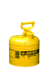 Justrite® 2 Gallon Yellow Galvanized Steel Safety Can