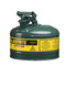 Justrite® 2 1/2 Gallon Green Galvanized Steel Safety Can