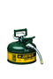 Justrite® 1 Gallon Green AccuFlow™ Galvanized Steel Safety Can