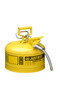 Justrite® 2 1/2 Gallon Yellow AccuFlow™ Galvanized Steel Safety Can