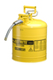 Justrite® 5 Gallon Yellow AccuFlow™ Galvanized Steel Safety Can