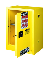 Justrite® 12 Gallon Yellow Sure-Grip® EX 18 Gauge Cold Rolled Steel Safety Cabinet