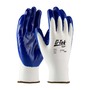 Protective Industrial Products Large G-Tek® 13 Gauge Blue Nitrile Palm And Finger Coated Work Gloves With White Nylon Liner And Knit Wrist