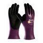 Protective Industrial Products Small MaxiDry® 18 Gauge Black Nitrile Full Hand Coated Work Gloves With Purple Nylon And Elastane Liner And Knit Wrist