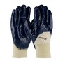 Protective Industrial Products Small ArmorTuff® Blue Nitrile Palm, Finger And Knuckles Coated Work Gloves With Natural Cotton Liner And Knit Wrist