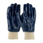 Protective Industrial Products Small ArmorTuff® Blue Nitrile Full Hand Coated Work Gloves With Natural Cotton Liner And Knit Wrist