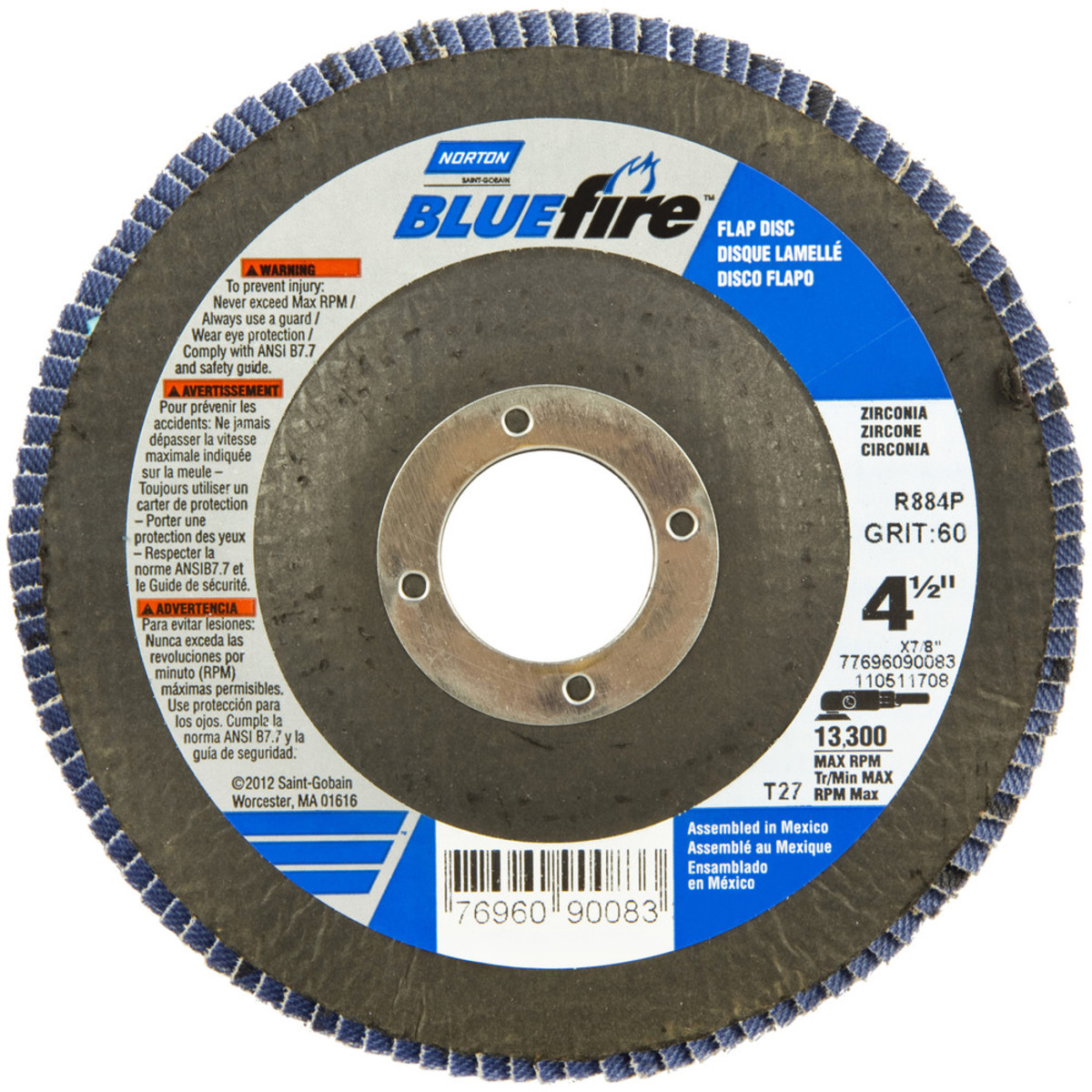 Shark 45823 4-Inch Aluminum Flap Disc with Type 27 Grit-60 