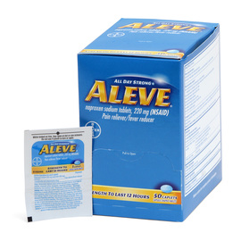Bayer® Aleve® Pain Relief/Fever Reducer Tablets (1 Per Pack, 50 Packs Per Box)