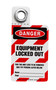 Brady® 3" X 2" Black/Red/White Vinyl Tag "EQUIPMENT LOCKED OUT. THIS TAG AND LOCK TO BE REMOVED ONLY BY PERSON LISTED BELOW. NAME_____. DEPT._____."