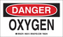 Brady® 3" X 5" Black/Red/White Permanent Acrylic Paper Label (10 Per Pack) "OXYGEN"