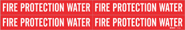 Brady® 1 1/8" X 7" Red/White Permanent Acrylic Vinyl Pipe Marker (4 Per Card) "FIRE PROTECTION WATER"