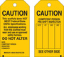 Brady® 5 3/4" X 3" Black/Yellow Rigid Polyester Tag (10 Per Pack) "THIS SCAFFOLD DOES NOT MEET FEDERAL/STATE OSHA SPECIFICATIONS.  ALL EMPLOYEES WORKING FROM THIS SCAFFOLD MUST WEAR AND USE AN APPROVED SAFETY HARNESS.  DO NOT ALTER…"