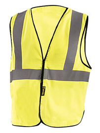 OccuNomix L/X Hi-Viz Yellow Value™ Economy 7 Ounce Cotton Vest With Hook And Loop Closure