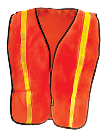 OccuNomix XL Hi-Viz Orange Value™ Economy Lightweight Polyester Vest With Front Hook And Loop Closure