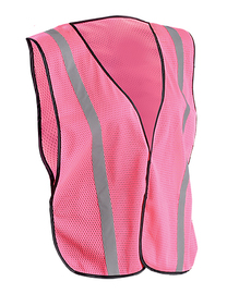 OccuNomix XL Pink Value™ Economy Lightweight Mesh Vest With Front Hook And Loop Closure