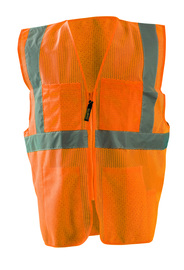 OccuNomix Small - Medium Hi-Viz Orange Mesh/Polyester Surveyor Vest
