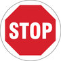 Brady® 17" Dia White And Red 0.0118" Anti-Slip Vinyl Floor Safety Sign "STOP"