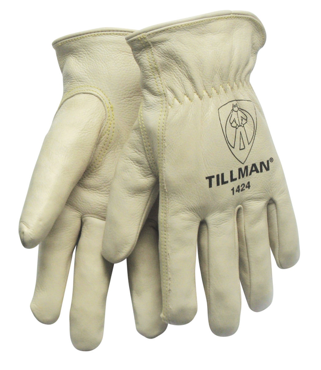 Tillman 1427 Top Grain Cowhide Drivers Gloves w/Orange Tips Pk Large 