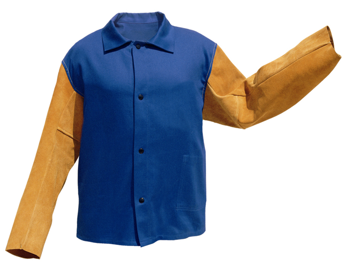 Blue FR Cotton/Leather Welding Jacket 3X-Large Tillman 9230 30" 9 oz 