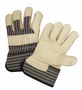 Protective Industrial Products 3X Blue Premium Cowhide Leather Palm Gloves With Canvas Back And Rubberized Safety Cuff