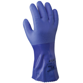SHOWA® Size 11 Blue ATLAS® White Lined 1.3 mm Cotton And PVC Chemical Resistant Gloves