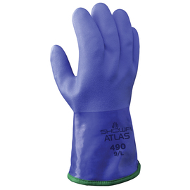 SHOWA® Size 9 Blue ATLAS® Acrylic/Cotton/Insulated Lined PVC Chemical Resistant Gloves