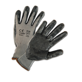 Protective Industrial Products Medium G-Tek® PosiGrip® 13 Gauge Black Nitrile Palm And Finger Coated Work Gloves With Gray Polyester Liner And Knit Wrist