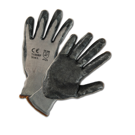 Protective Industrial Products X-Small G-Tek® PosiGrip® 13 Gauge Black Nitrile Palm And Finger Coated Work Gloves With Gray Polyester Liner And Knit Wrist