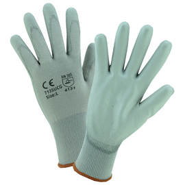 Protective Industrial Products Small G-Tek® PosiGrip® 13 Gauge Gray Polyurethane Palm And Finger Coated Work Gloves With Gray Nylon Liner And Knit Wrist