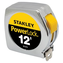 Stanley® PowerLock® 3/4" X 12' Silver And Yellow Tape Measure With Corrosion-Resistant End Hook