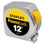 Stanley® PowerLock® 3/4" X 12' Silver And Yellow Tape Measure With Corrosion-Resistant End Hook