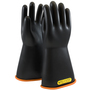 PIP® Size 9 Black And Orange NOVAX Natural Rubber Class 2 High Voltage Electrical Insulating Linesmen Gloves With Straight Cuff