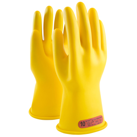 PIP® Size 10 Yellow NOVAX Natural Rubber Class 0 Low Voltage Electrical Insulating Linesmen Gloves With Straight Cuff