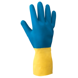RADNOR™ Size 8 Blue And Yellow 22 mil Latex And Neoprene Chemical Resistant Gloves