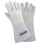 RADNOR™ Large 14" Gray Premium Leather/Elkskin Foam Lined Hot/Heavy Material Handling Welders Gloves