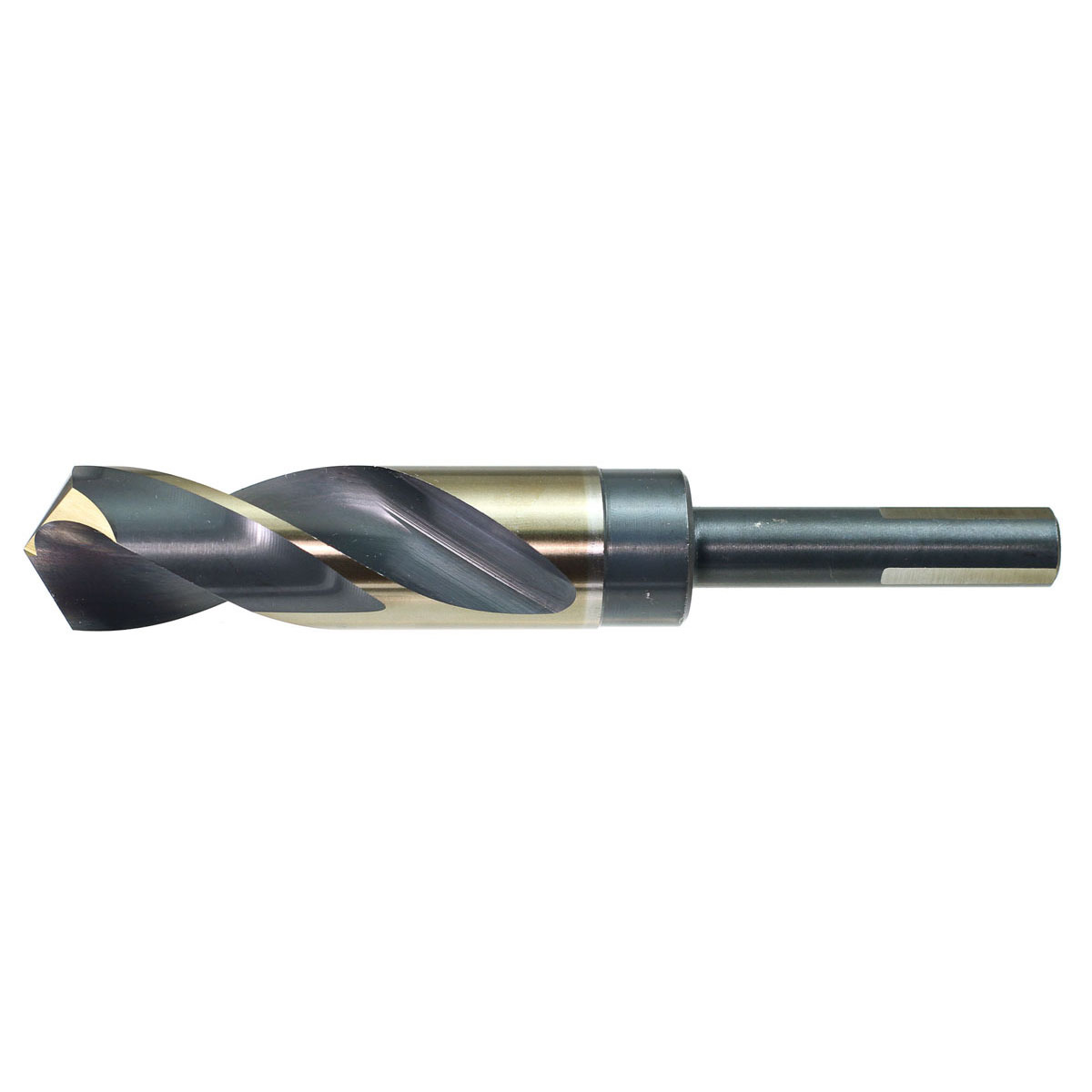 118 Degree Split Point Gold Oxide Finish Round Shank Chicago Latrobe 190C Cobalt Steel Reduced Shank Drill Bit 1-3/16 Size