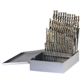 Drillco Series 200B NO 1 - 60 Bright HSS 60 Piece Jobber Length Drill Bit Set With Straight Shank And Spiral Flute