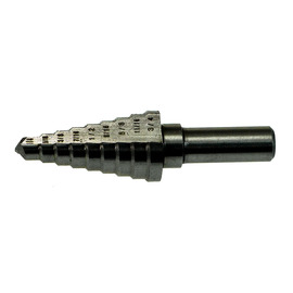 Drillco Series 8900 3/16" - 1/2" X 1/16" Bright HSS 6 Hole Multi-Step Drill Bit With 1/4" Straight Shank