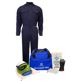 National Safety Apparel Large Blue Westex UltraSoft® Flame Resistant Arc Flash Personal Protective Equipment Kit