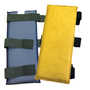 IMPACTO® Yellow And Blue Shin Protector With Foam Padding And Grain Leather Cover