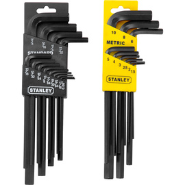 Stanley® Black Oxide Steel 22 Piece Long Arm SAE And Metric Hex Key Set