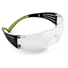 3M™ SecureFit™ Clear, Black And Green Safety Glasses With Clear Anti-Fog Lens