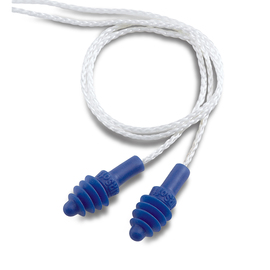 Honeywell AirSoft®/Howard Leight® Flange Thermoplastic Elastomer White Corded Earplugs