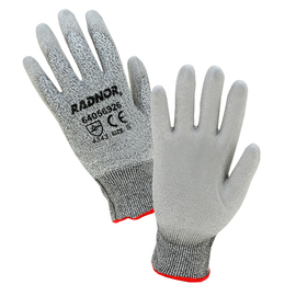 RADNOR™ Large 13 Gauge High Performance Polyethylene Cut Resistant Gloves With Polyurethane Coated Palm & Fingers