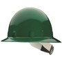 Honeywell Green Fibre-Metal® E-1 Thermoplastic Full Brim Hard Hat With Ratchet/8 Point Ratchet Suspension