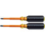 Klein Tools 7 1/4" Black Induction Hardened Steel Insulated Screwdriver Kit With High-Dielectric Plastic Handle