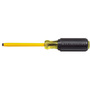 Klein Tools 9 3/4" Silver/Yellow/Black Chrome Plated Steel Cushion-Grip Screwdriver