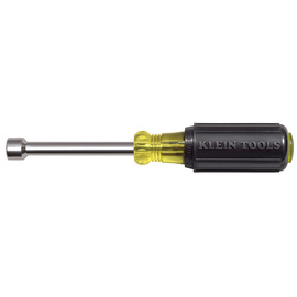 Klein Tools 6 3/4" Silver/Yellow/Black Steel Cushion-Grip Nut Driver With Rubber Handle