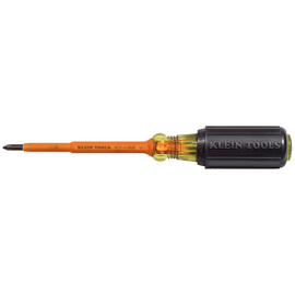 Klein Tools 7 3/4" Black Induction Hardened Steel Screwdriver With High-Dielectric Plastic Handle